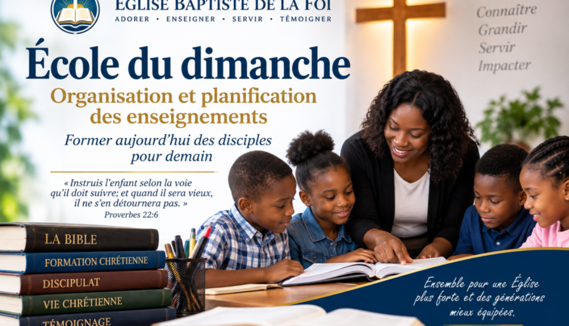 École du dimanche – organisation et planification des enseignements
